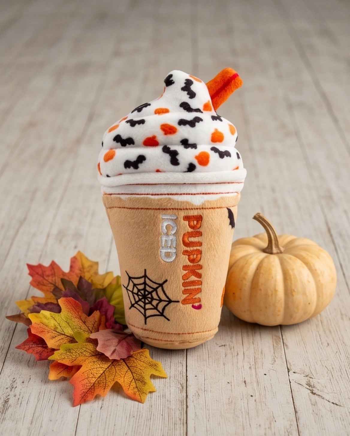 Haute Diggity Dog Pupkin Donuts Halloween Iced Cup Plush Dog Toy