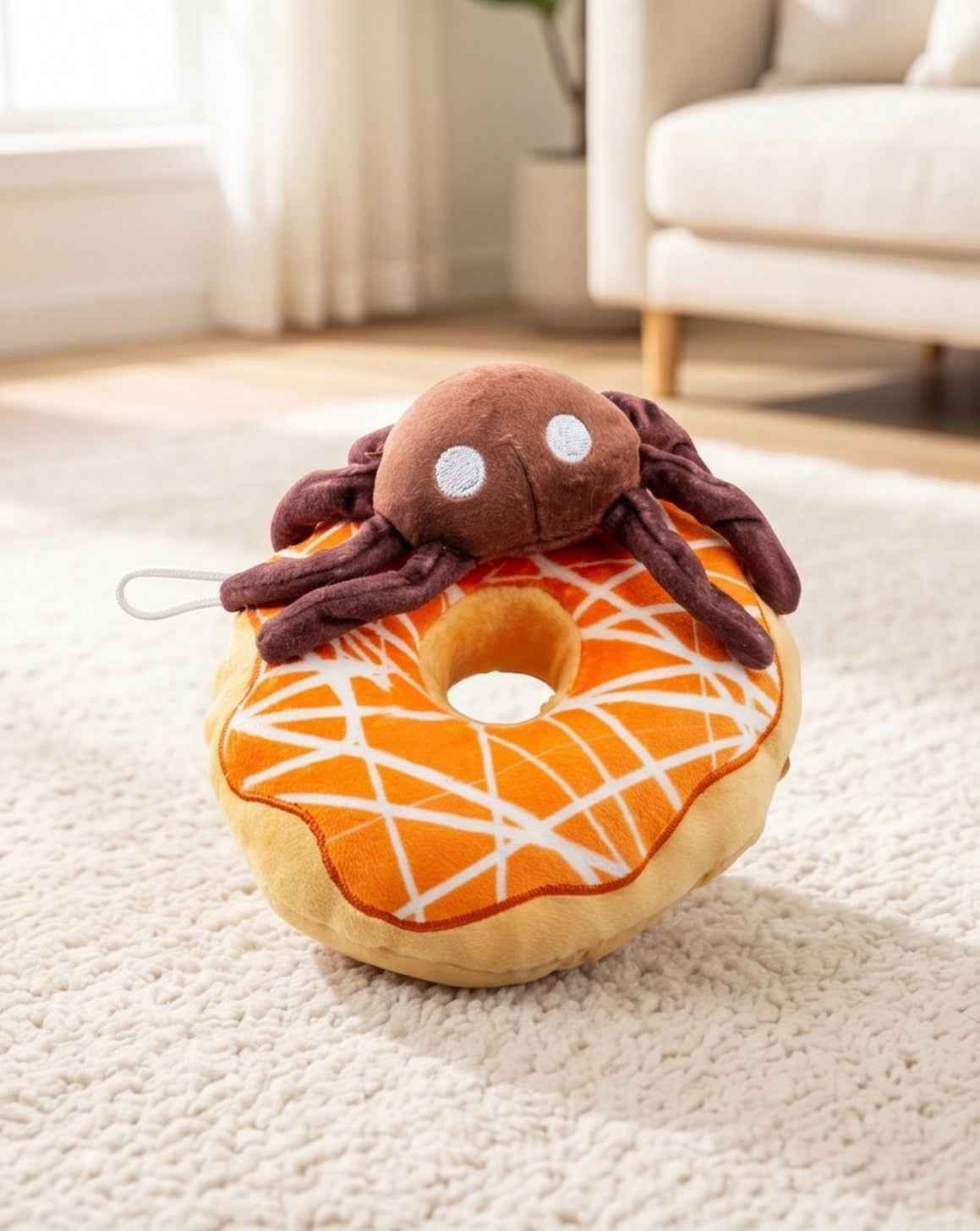 Haute Diggity Dog Spider Donut Plush Dog Toy