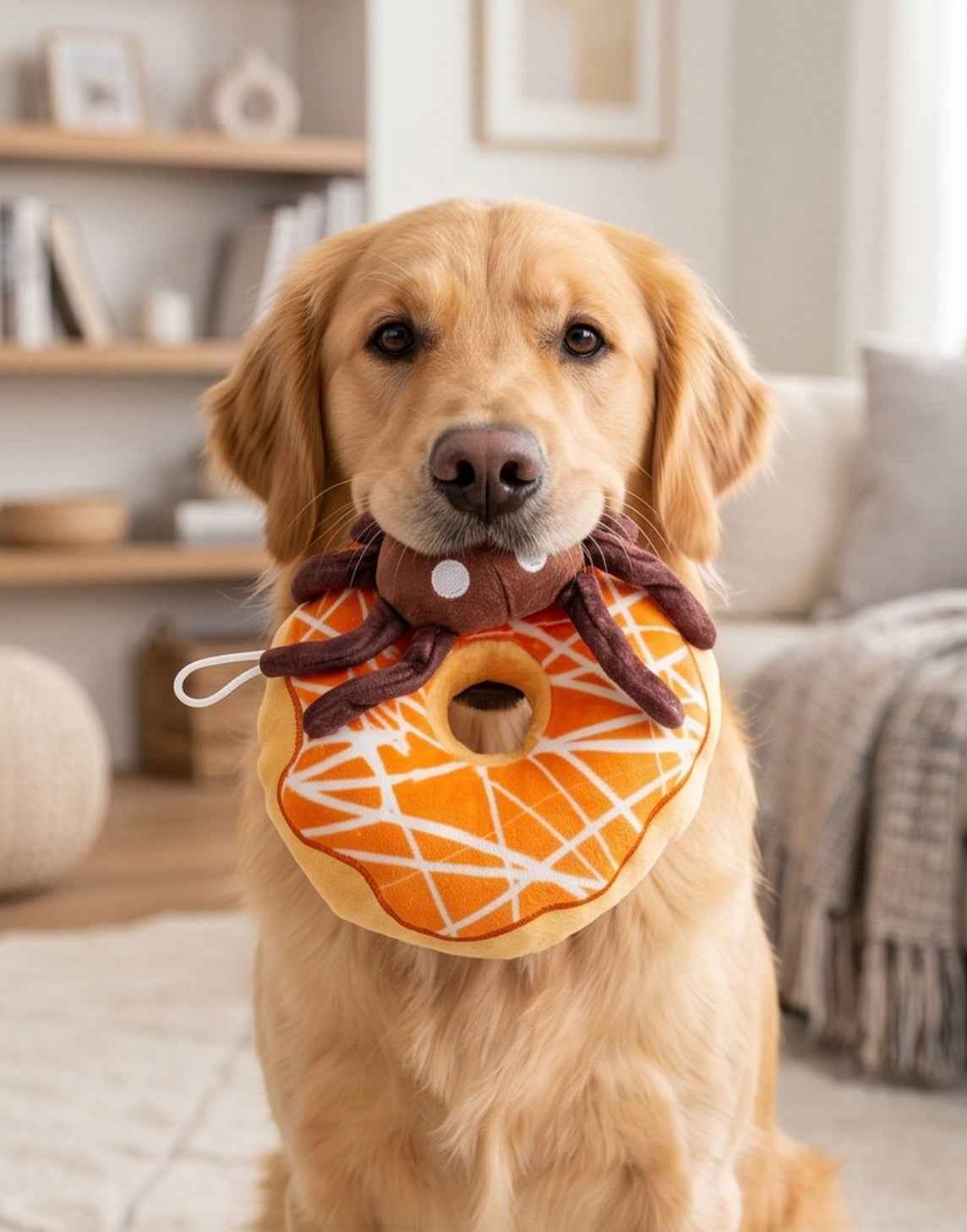 Haute Diggity Dog Spider Donut Plush Dog Toy