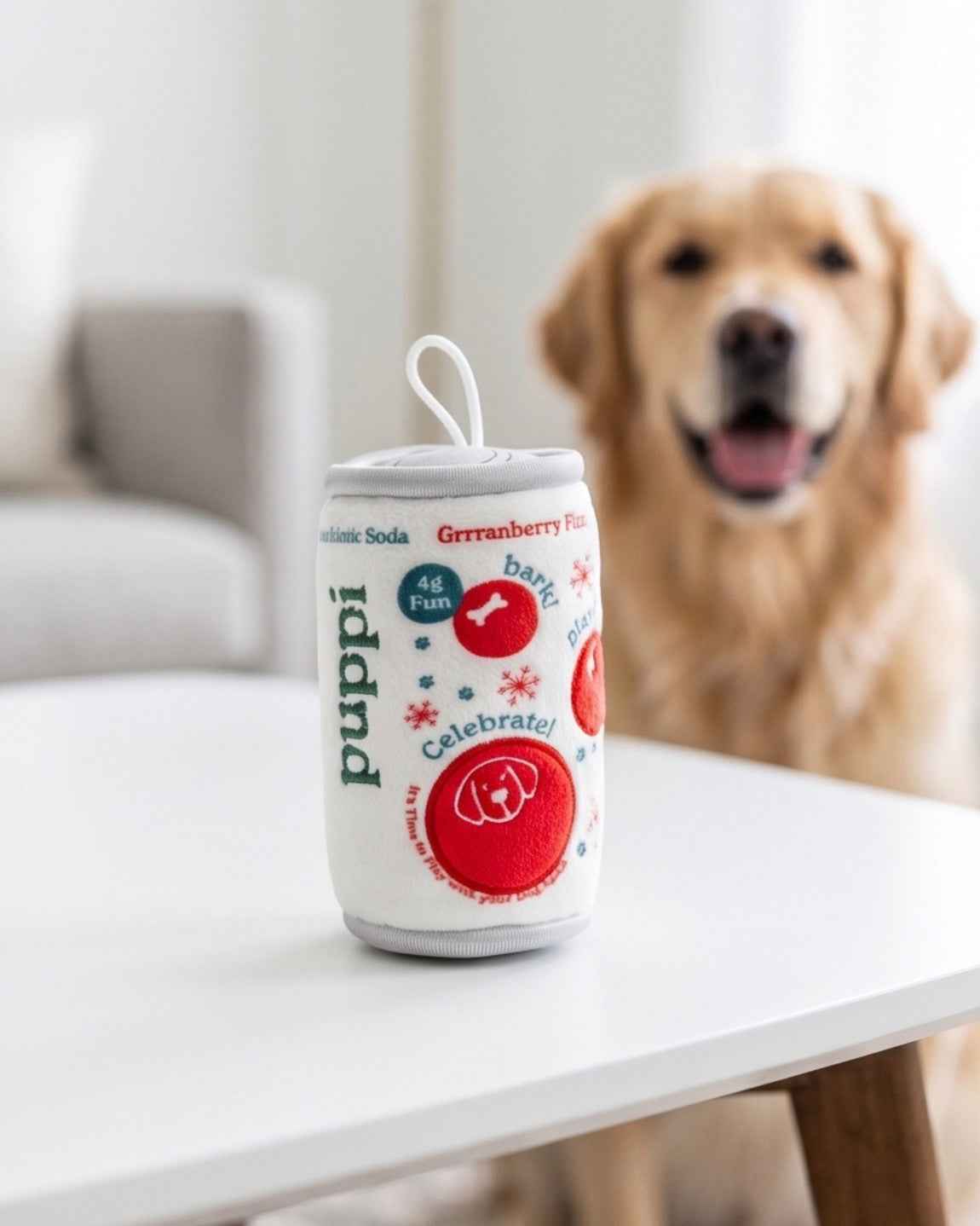 Haute Diggity Dog Puppi Grrranberry Fizz Christmas Plush Dog Toy