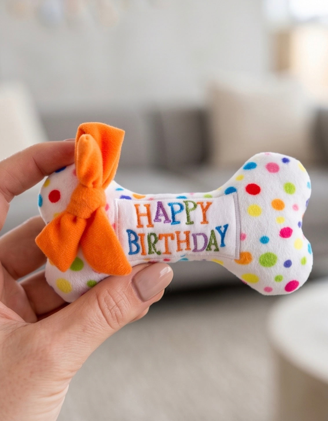 Haute Diggity Dog Happy Birthday Bone Plush Dog Toy