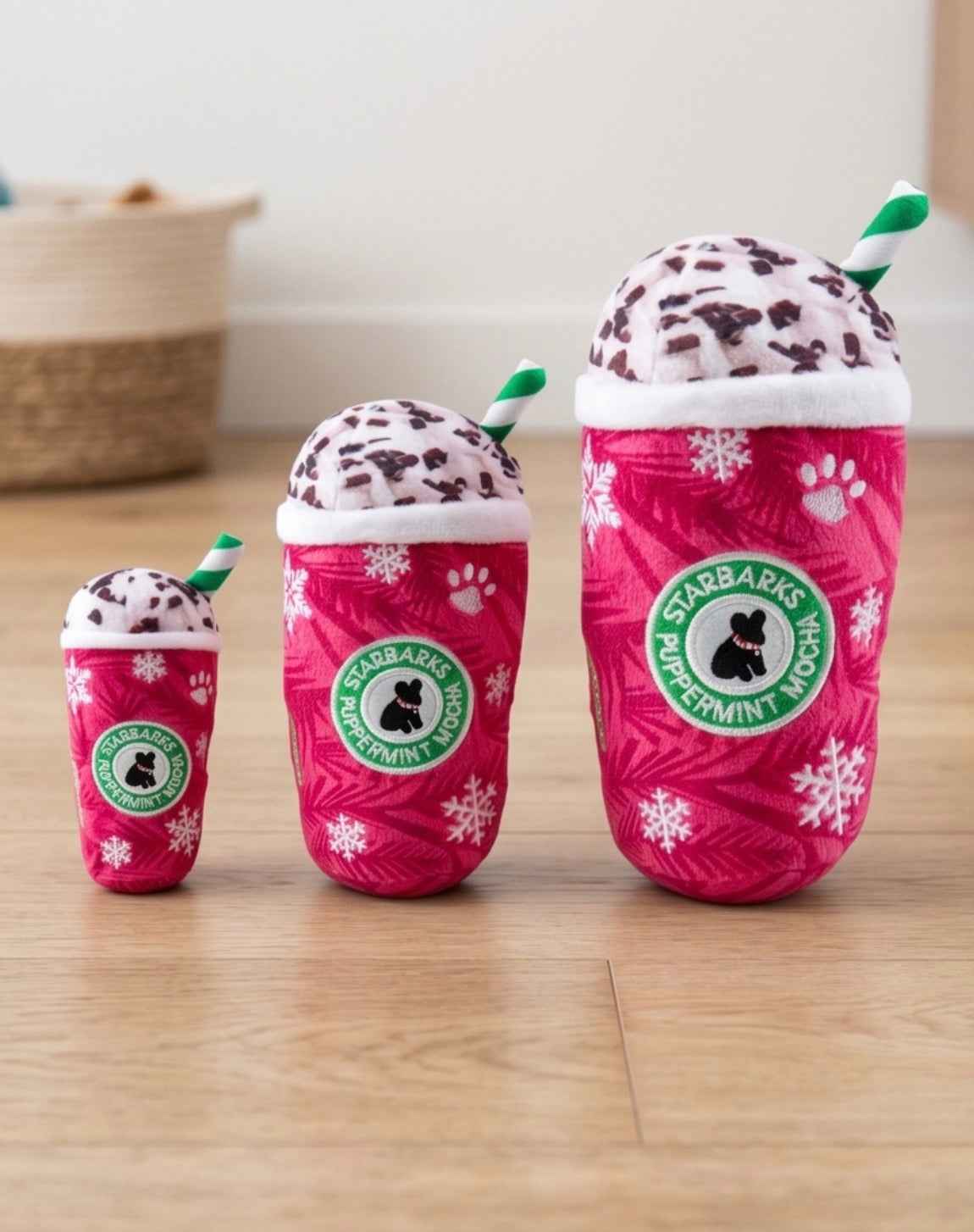 Haute Diggity Dog Starbarks Puppermint Mocha Christmas Plush Dog Toy