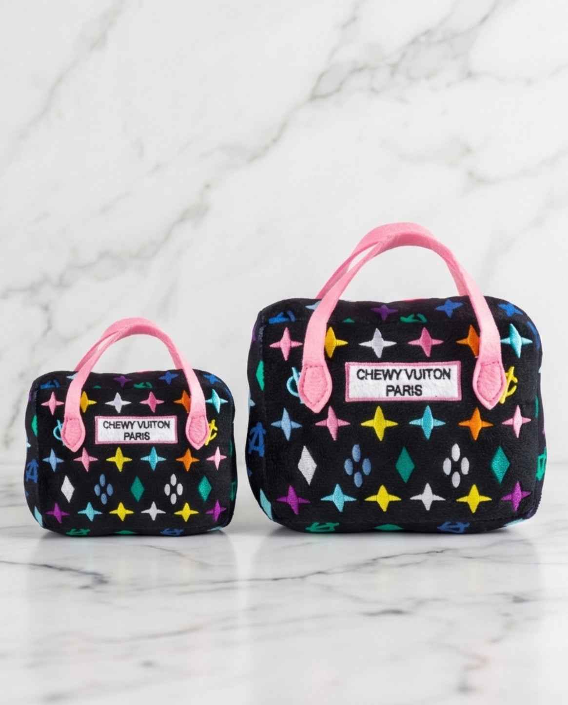 Haute Diggity Dog Black Monogram Chewy Vuiton Handbag Plush Dog Toy