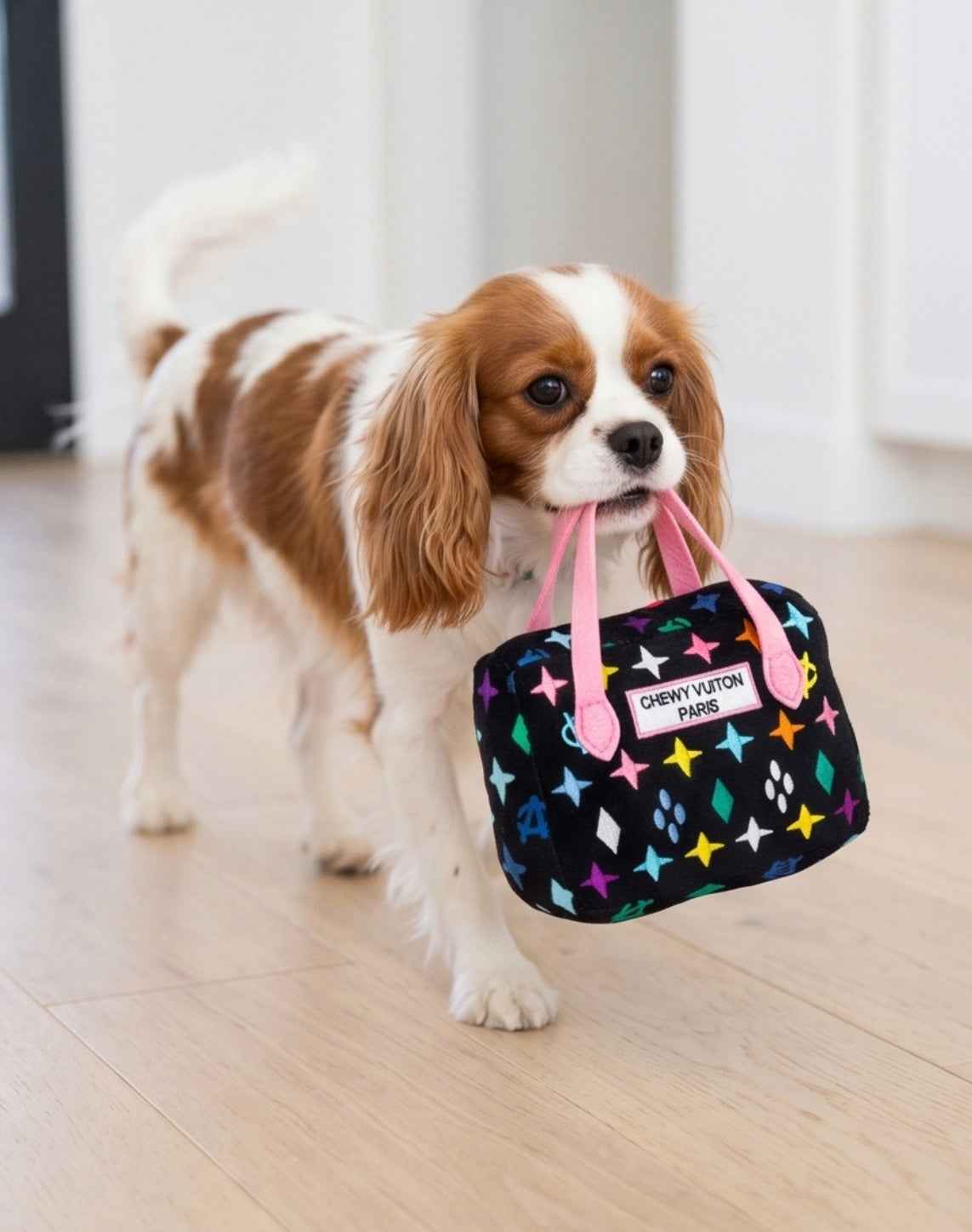Haute Diggity Dog Black Monogram Chewy Vuiton Handbag Plush Dog Toy