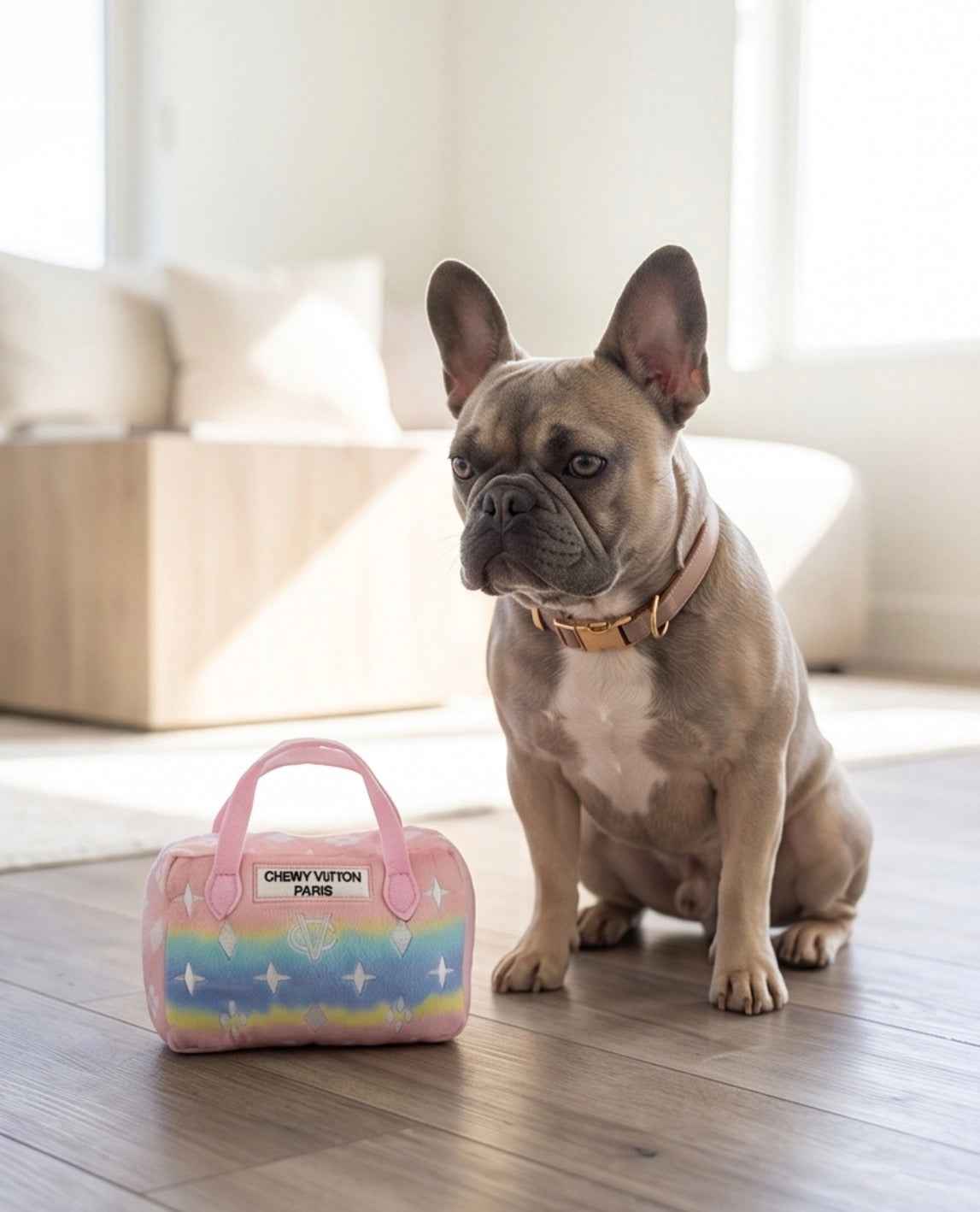 Haute Diggity Dog Pink Ombre Chewy Vuiton Handbag Plush Dog Toy