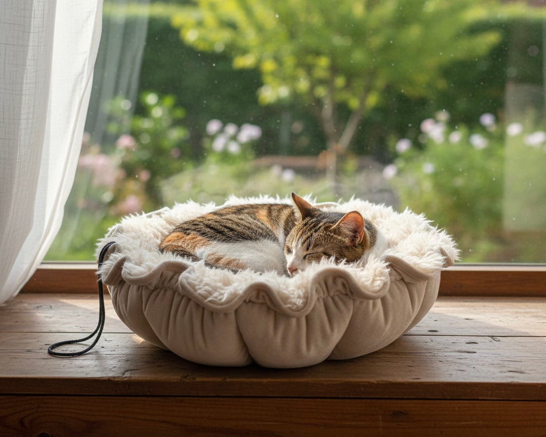 Bowsers Buttercup Cozy Pet Bed - Soft Nesting Comfort for Small Spaces