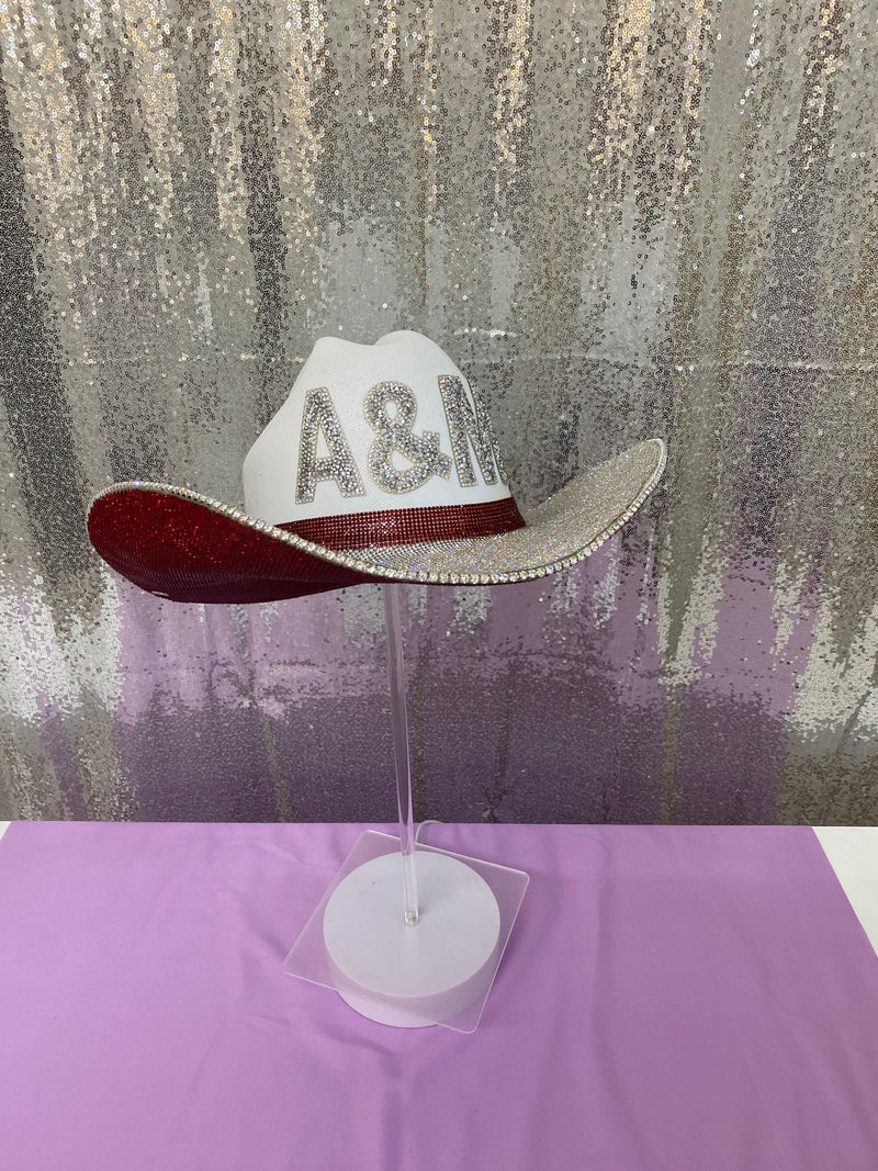 Texas A&M Rhinestone Cowgirl Hat - front view | HT Animal Supply