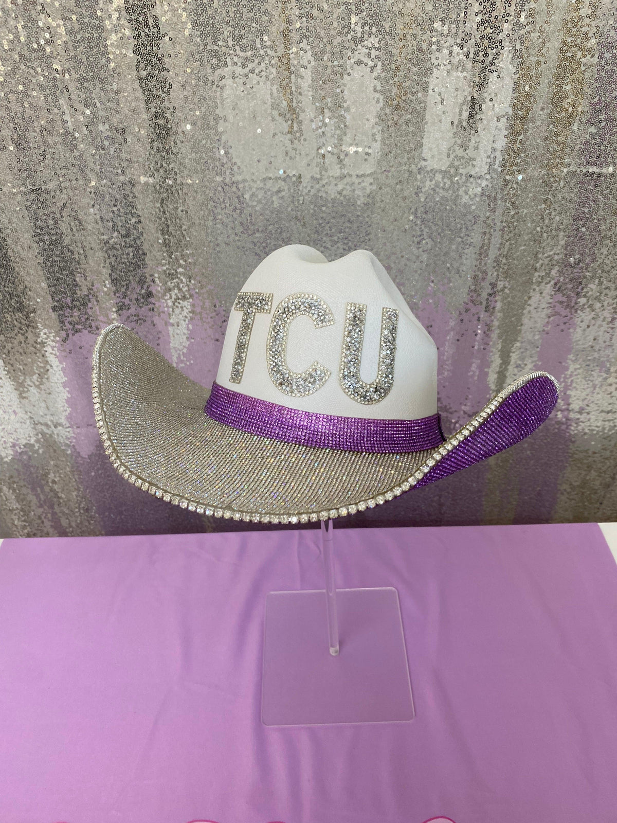 TCU Rhinestone Cowgirl Hat - front view | HT Animal Supply