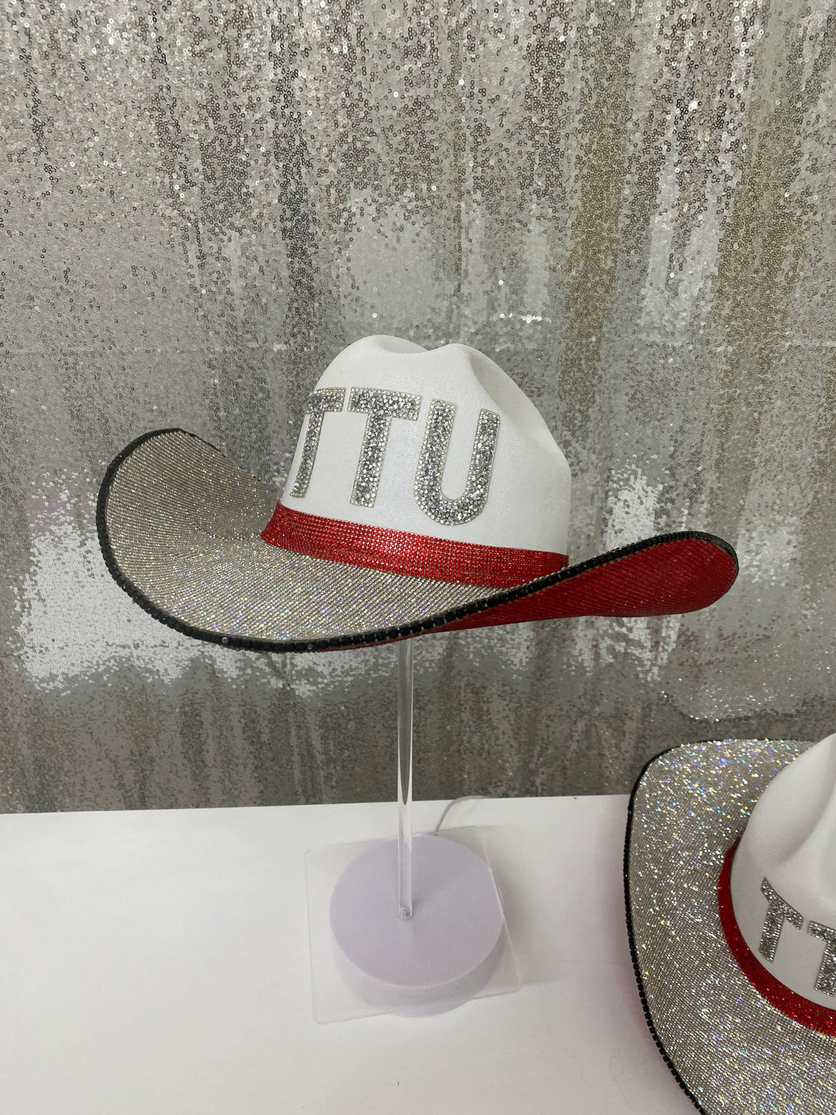 Texas Tech Rhinestone Cowgirl Hat - detail view | HT Animal Supply