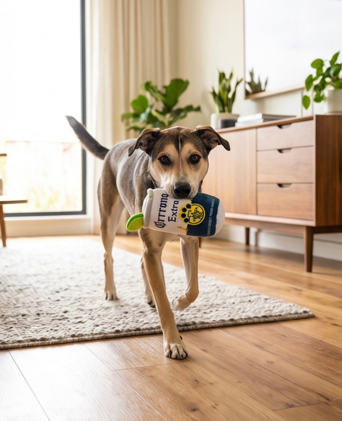 Haute Diggity Dog Grrrona Can Plush Dog Toy