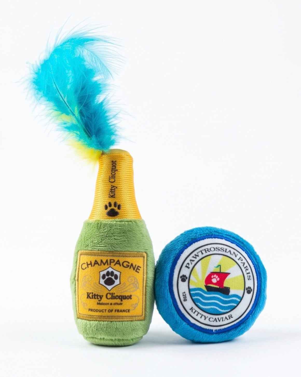 Haute Diggity Dog Kitty Clicquot (Bottle & Caviar) Organic Catnip Toy