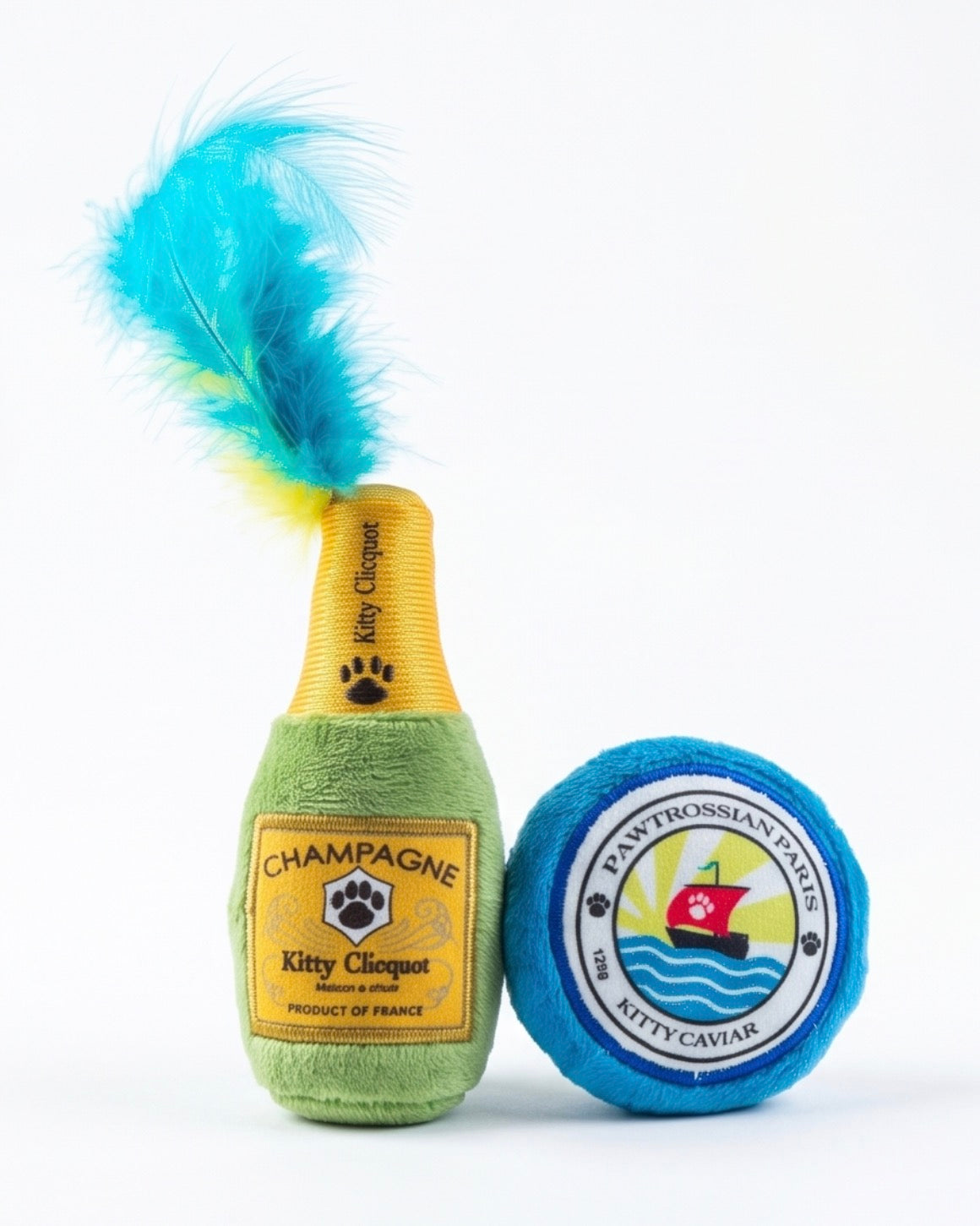 Haute Diggity Dog Kitty Clicquot (Bottle & Caviar) Organic Catnip Toy