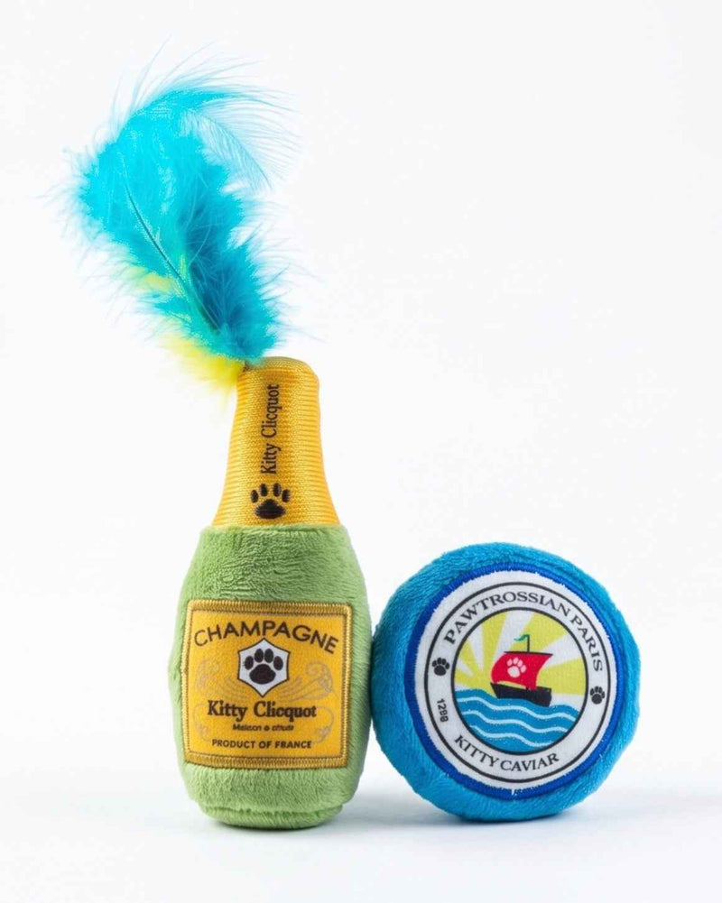 Haute Diggity Dog Kitty Clicquot (Bottle & Caviar) Organic Catnip Toy