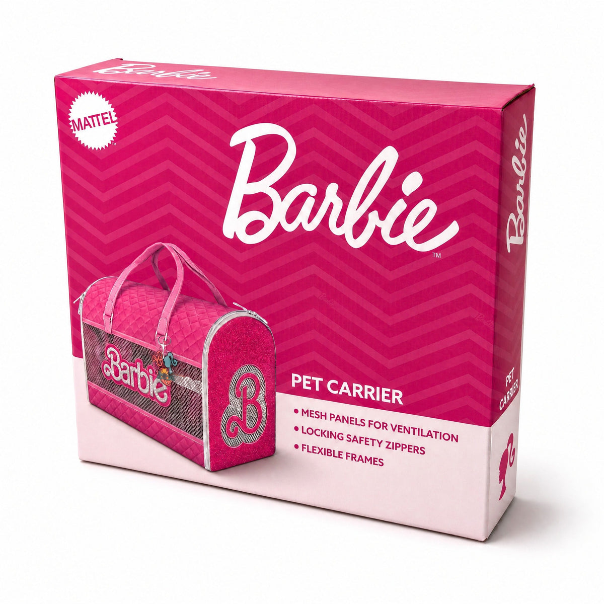 Buckle-Down Barbie Pink Quilted Vegan Leather Pet Carrier