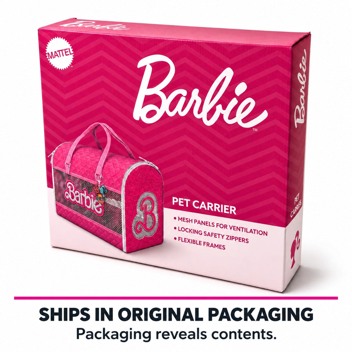 Buckle-Down Barbie Pink Quilted Vegan Leather Pet Carrier
