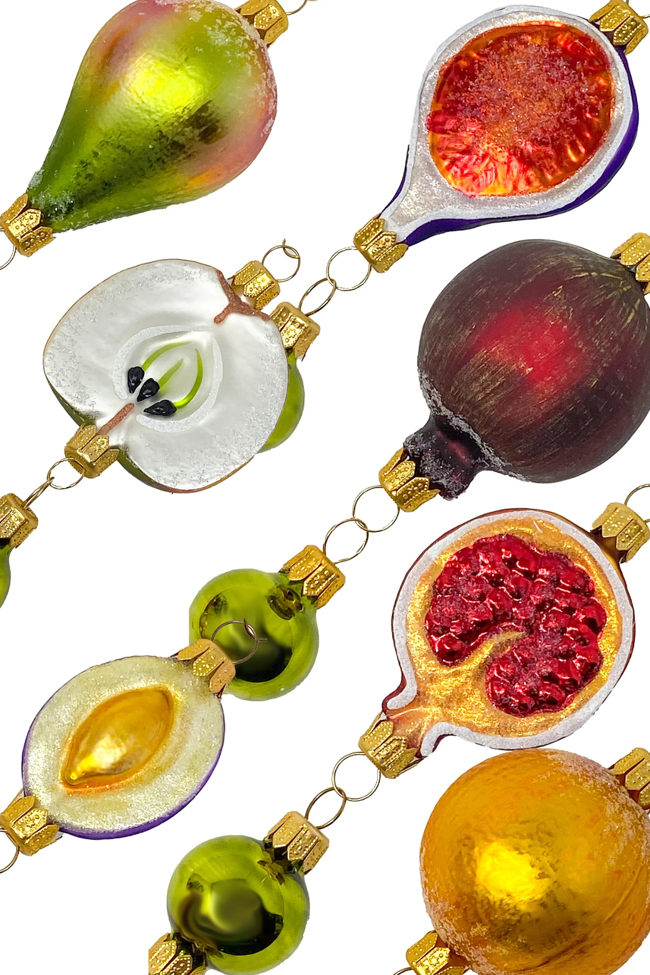 Italian Mixed Fruits Glass Tree Garland