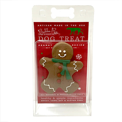 Bubba Rose Gingerbread Man Dog Treat (Iced Dog Cookie)