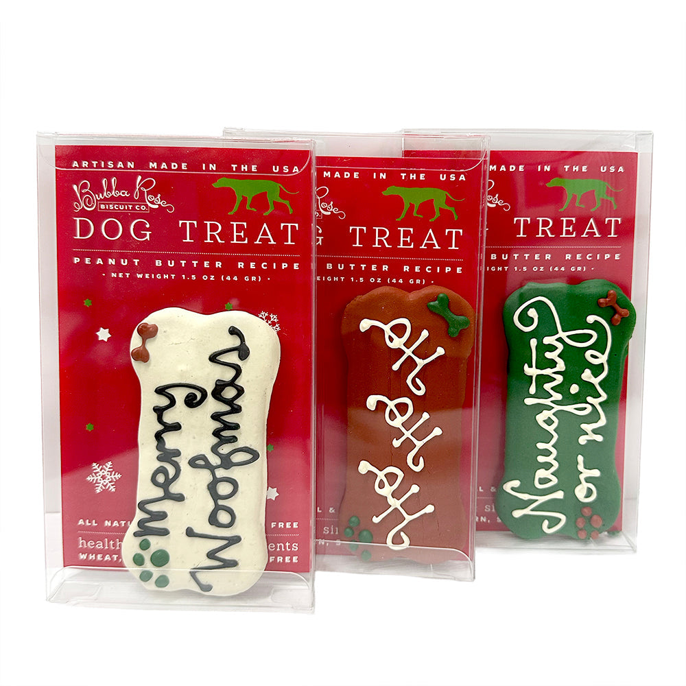 Bubba Rose Holiday Bone Dog Treat (Iced Dog Cookie)
