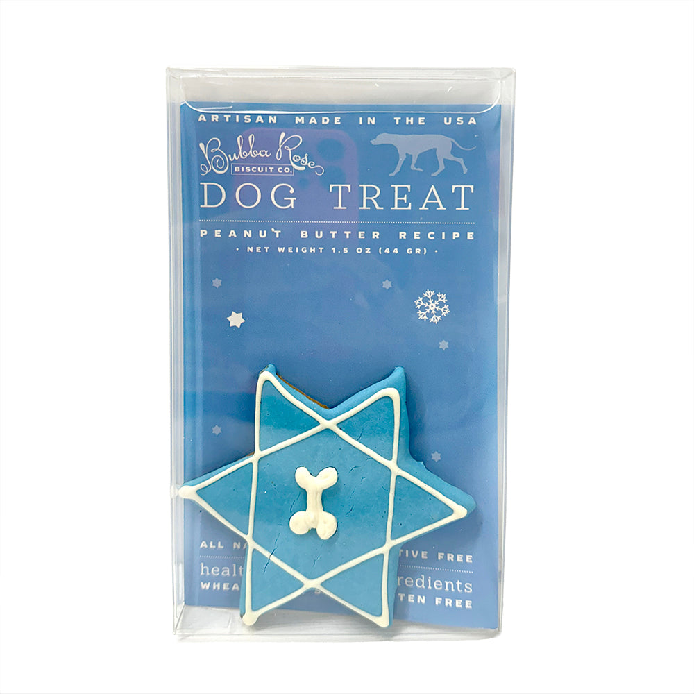 Bubba Rose Star of David Dog Treat (Iced Dog Cookie)