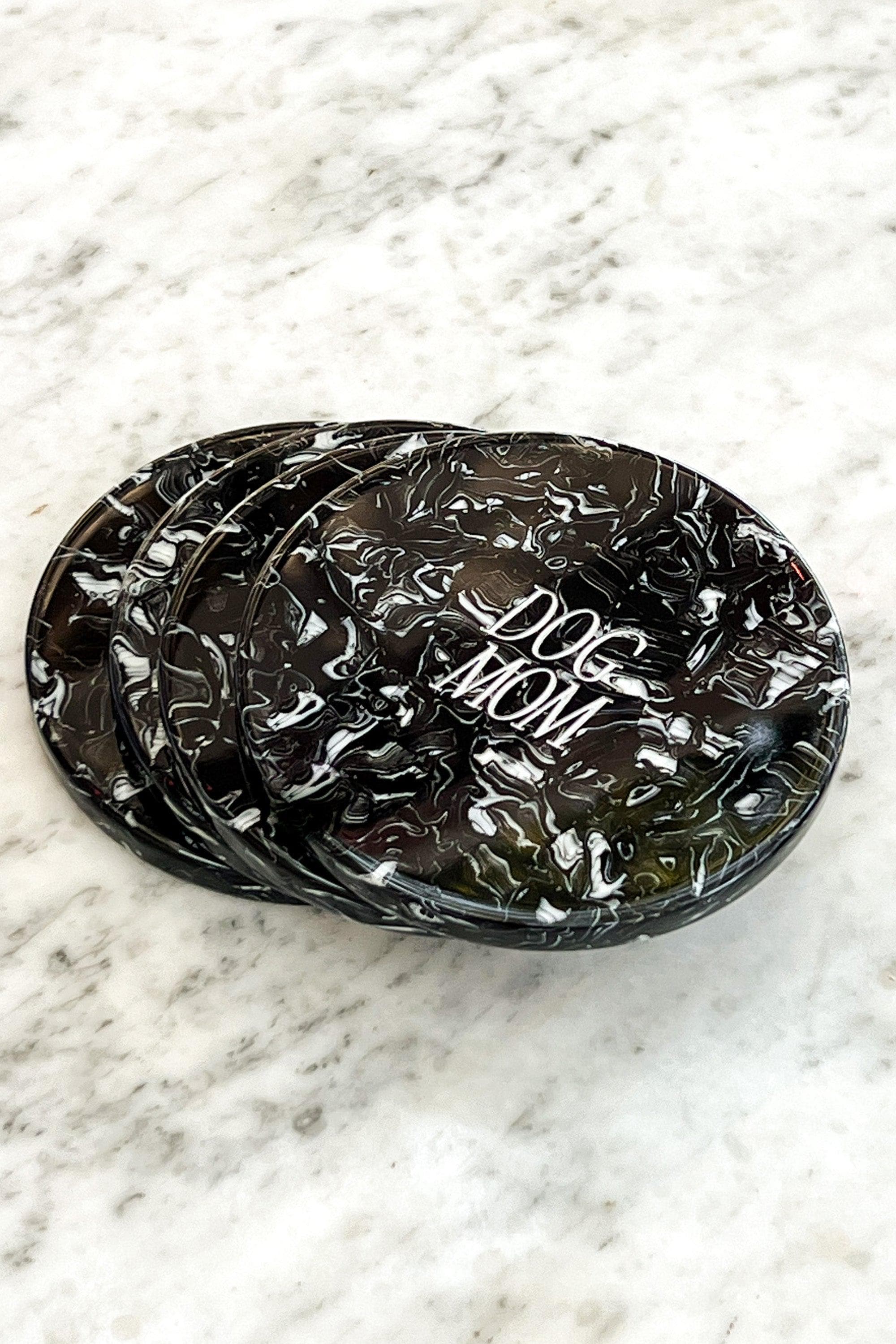 Dog Mom Coaster - Black Marble | HT Animal Supply