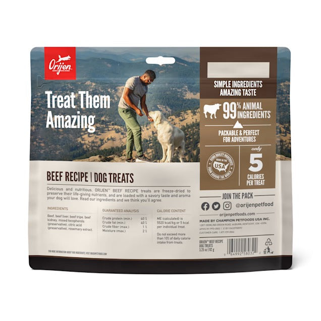 Orijen Beef Freeze Dried Dog Treats (3.25oz) - HT Animal Supply