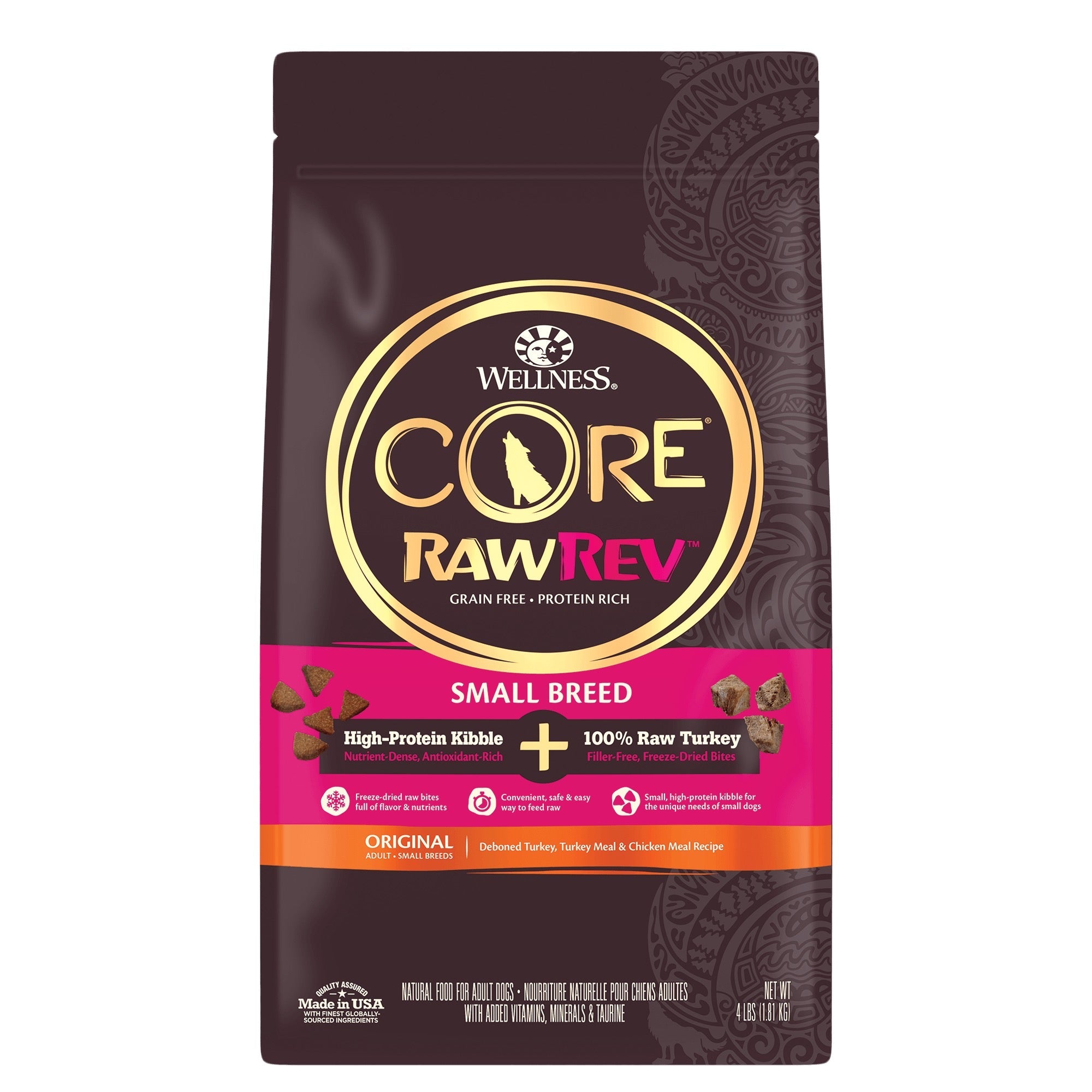 Wellness Core RawRev Small Breed Deboned Turkey & Chicken Meal Dry Dog Food (4lb)