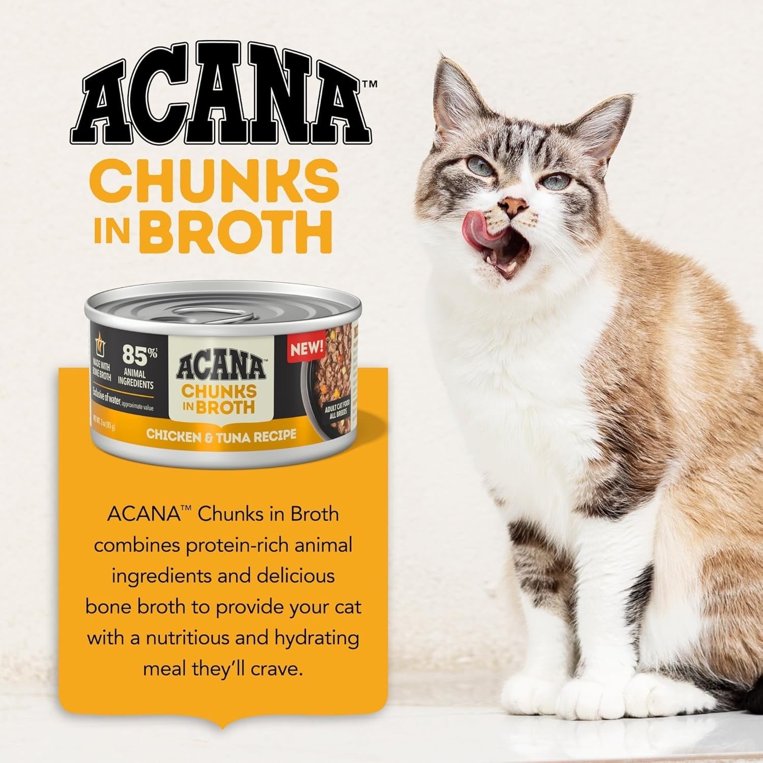 Acana Grain Free Chunks in Broth Chicken & Tuna Wet Cat Food (3oz)