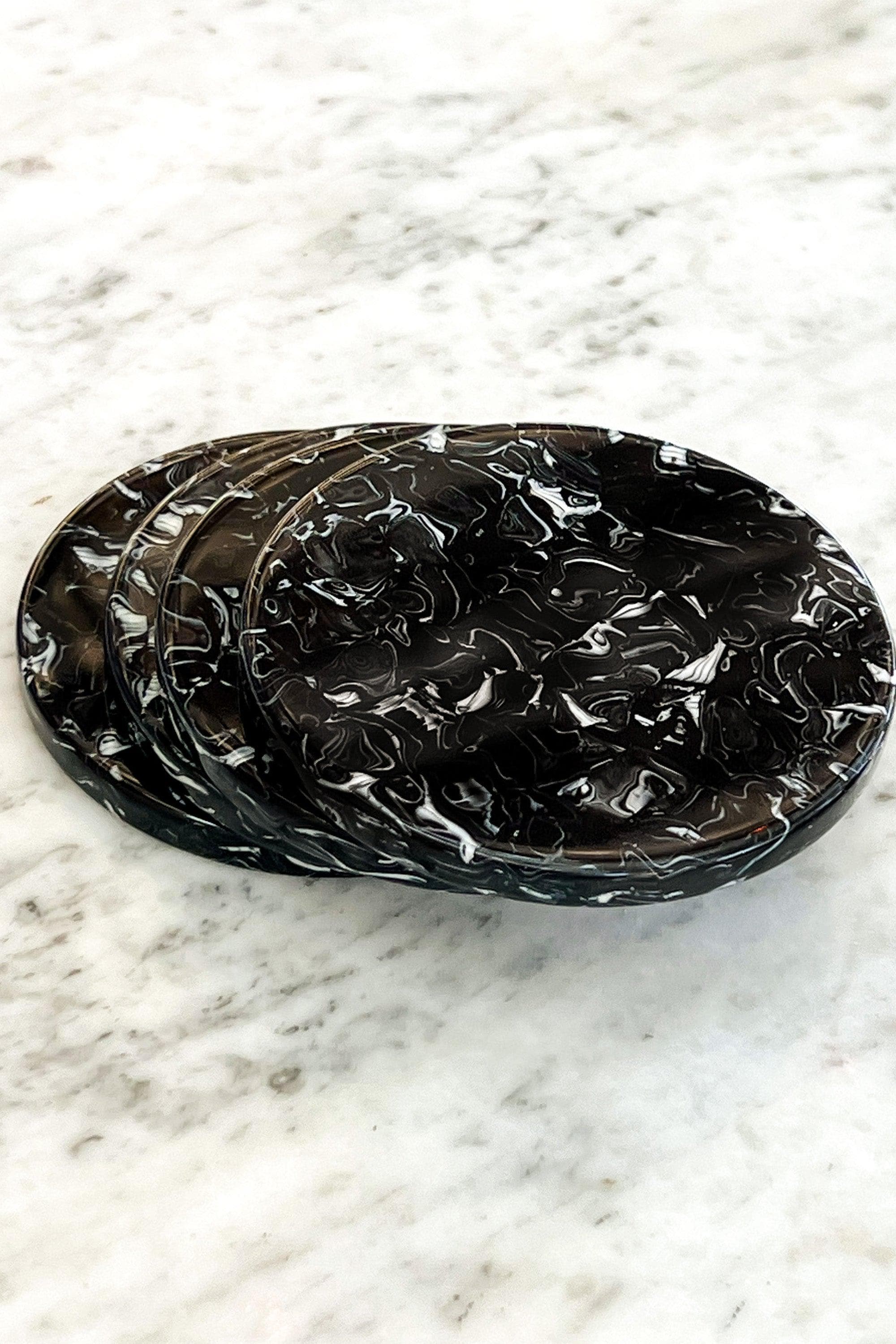 Black Marble Acrylic Coaster 