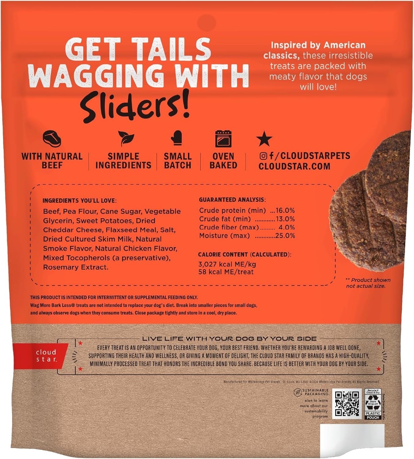Wagmore Grain Free Beef Cheeseburgers Sliders Dog Treats (8oz) - HT Animal Supply