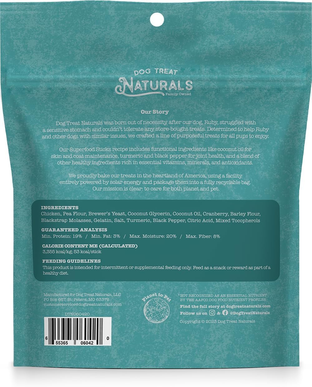 Dog Treat Naturals Superfood Sticks, Chicken & Cranberry Dog Treats (10oz)