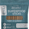 Dog Treat Naturals Superfood Sticks, Turkey & Blueberry Dog Treats (10oz)