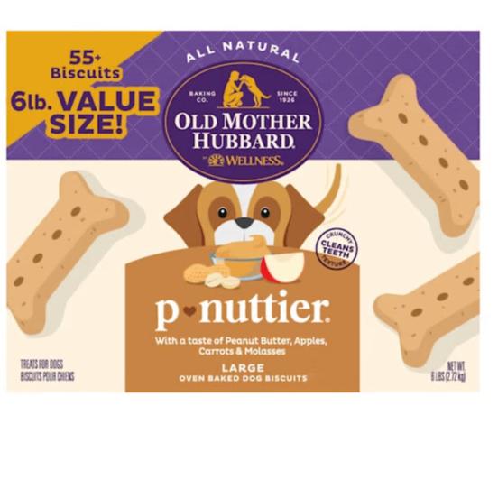 Old Mother Hubbard P-Nuttier Value Box Large Crunchy Dog Treats (6lb)