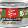Orijen Grain Free Chunks & Shreds, Duck & Liver Wet Cat Food (3oz)