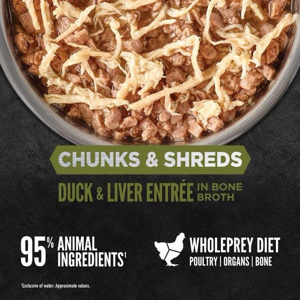 Orijen Grain Free Chunks & Shreds, Duck & Liver Wet Cat Food (3oz)