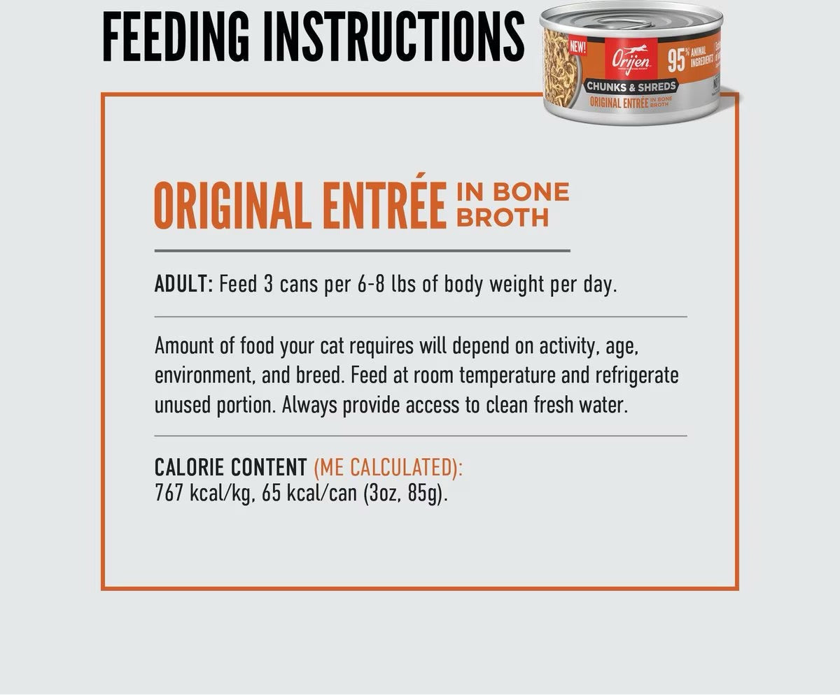 Orijen Grain Free Chunks & Shreds, Original Wet Cat Food (3oz)