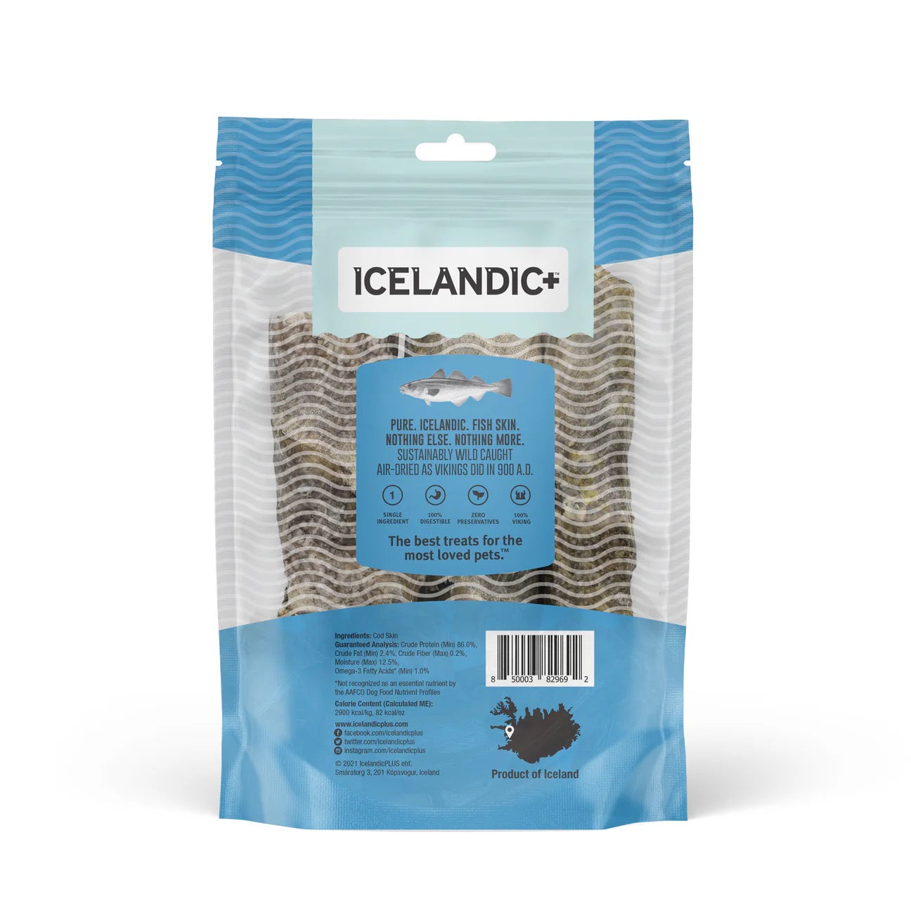Icelandic Hand Wrapped Cod Skin 5" Chew Sticks Dog Treats (3 Pack) (3.8oz) - HT Animal Supply