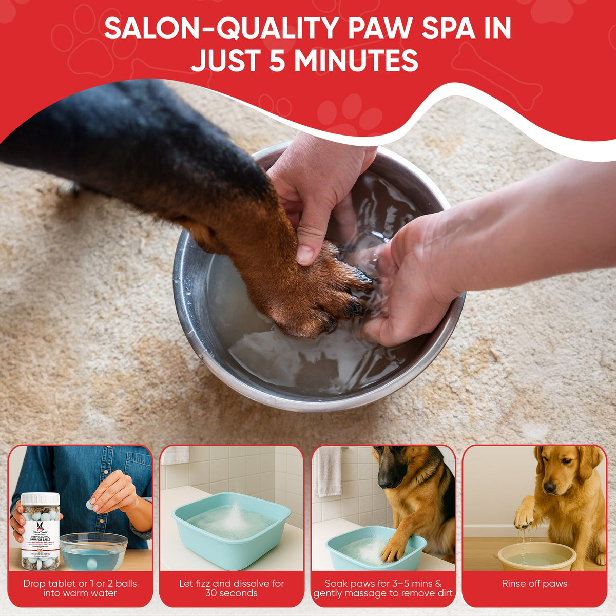 Deep Cleaning Paw Fizz Balls - Professional Size - HT Animal Supply
