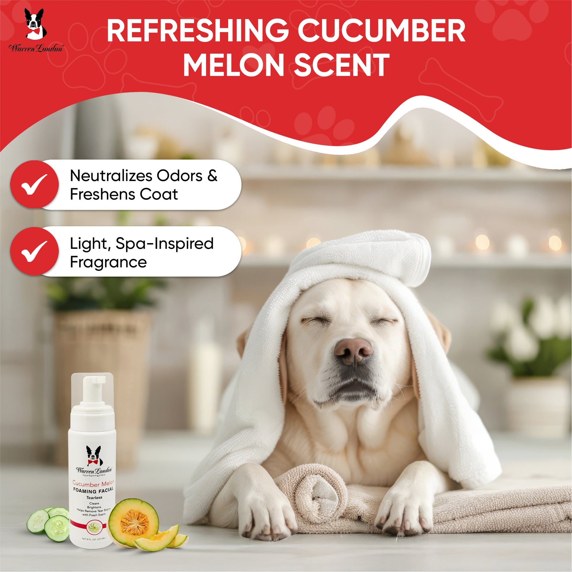 Cucumber Melon Foaming Facial For Dogs - HT Animal Supply