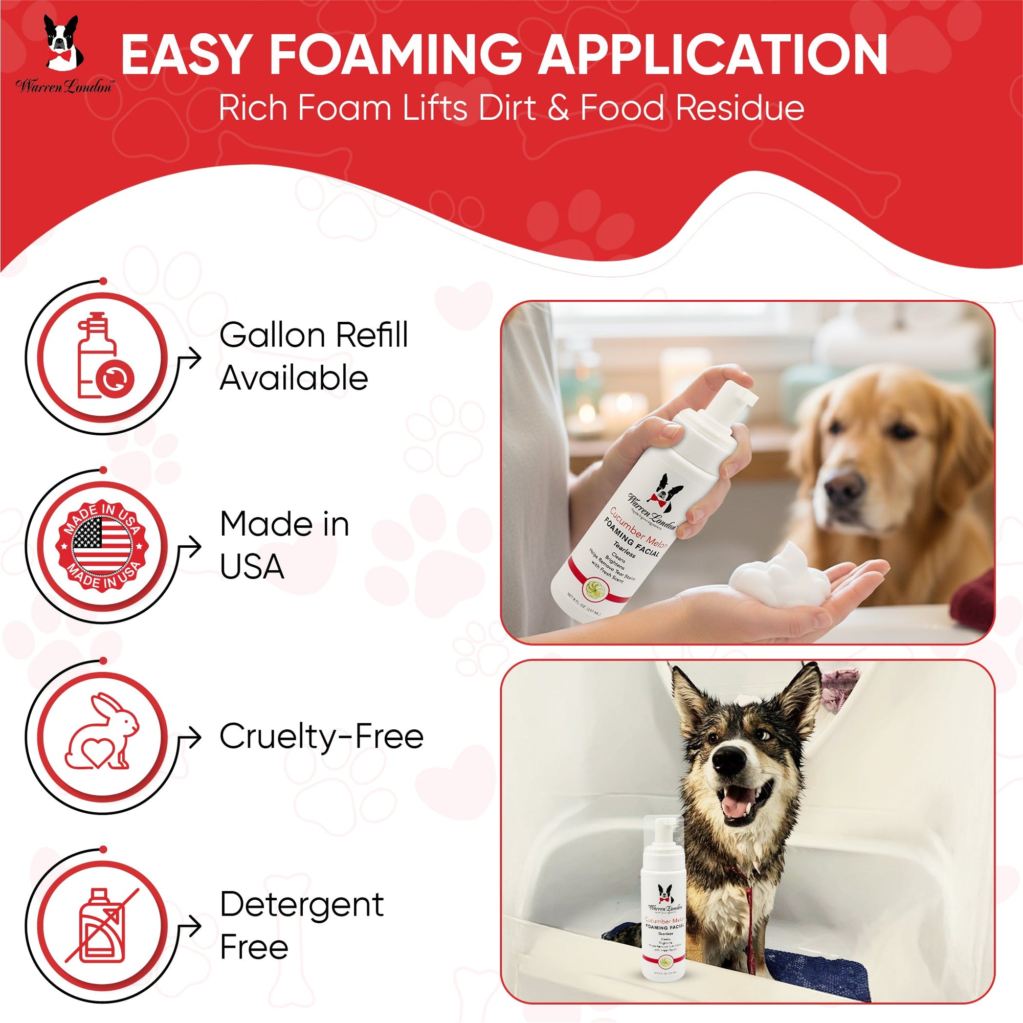 Cucumber Melon Foaming Facial For Dogs - HT Animal Supply
