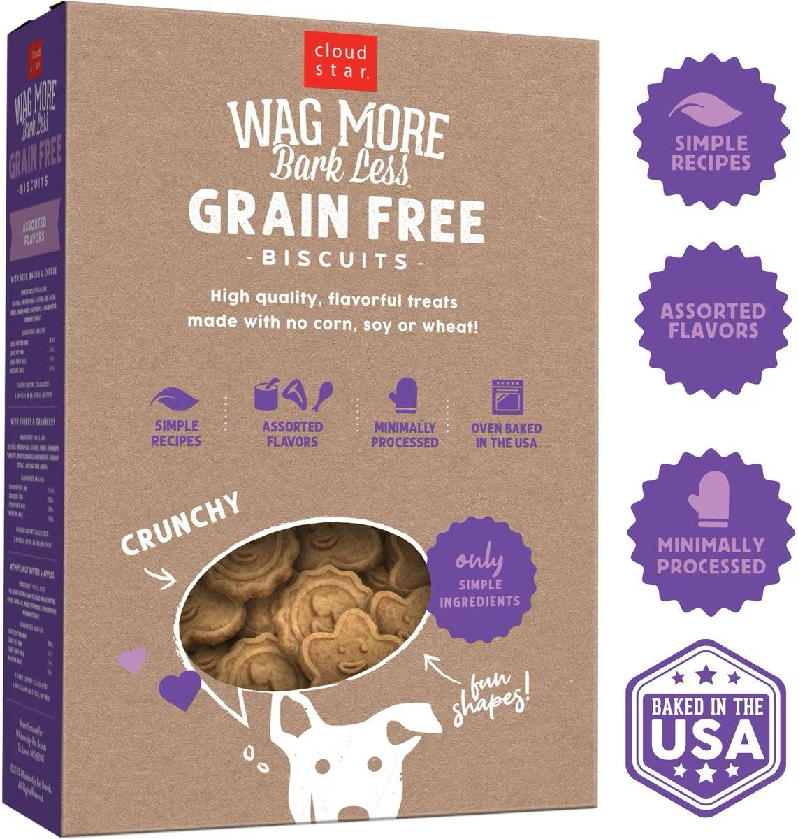 Wagmore Grain Free Assorted Oven Baked Biscuits Dog Treats (14oz) - HT Animal Supply
