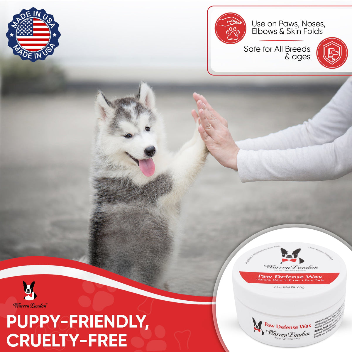 Paw Defense Wax - Soothes, Moisturizes and Protects Dogs Paw Pads - HT Animal Supply