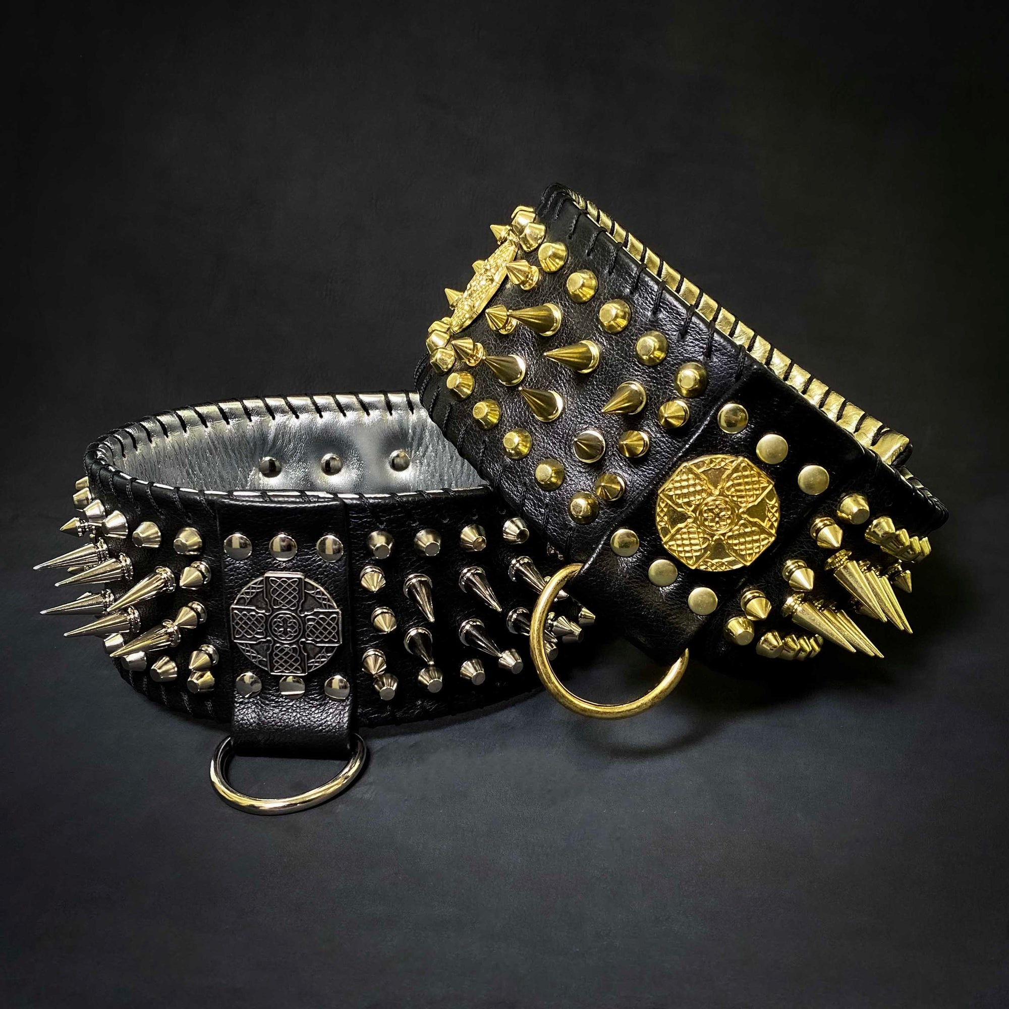 Bestia Imperium Hand Stitched 8 Cm Wide Show Leather Dog Collar