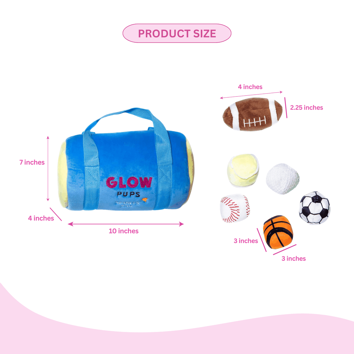 Glow Pups: Sports Bag Hide and Seek Plush Dog Toy Set
