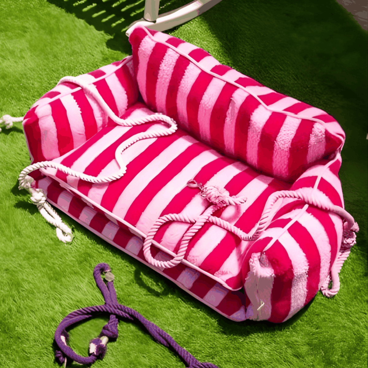 Glow Pups: Pink Striped Sofa Dog Bed