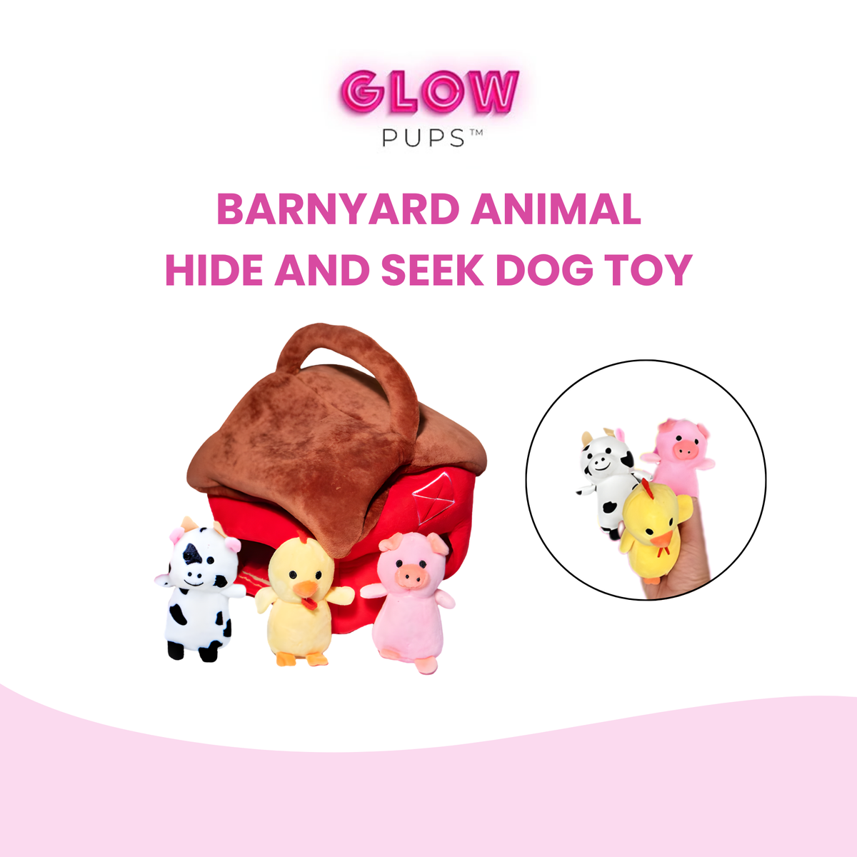 Glow Pups: Barnyard Hide and Seek Plush Dog Toy Set