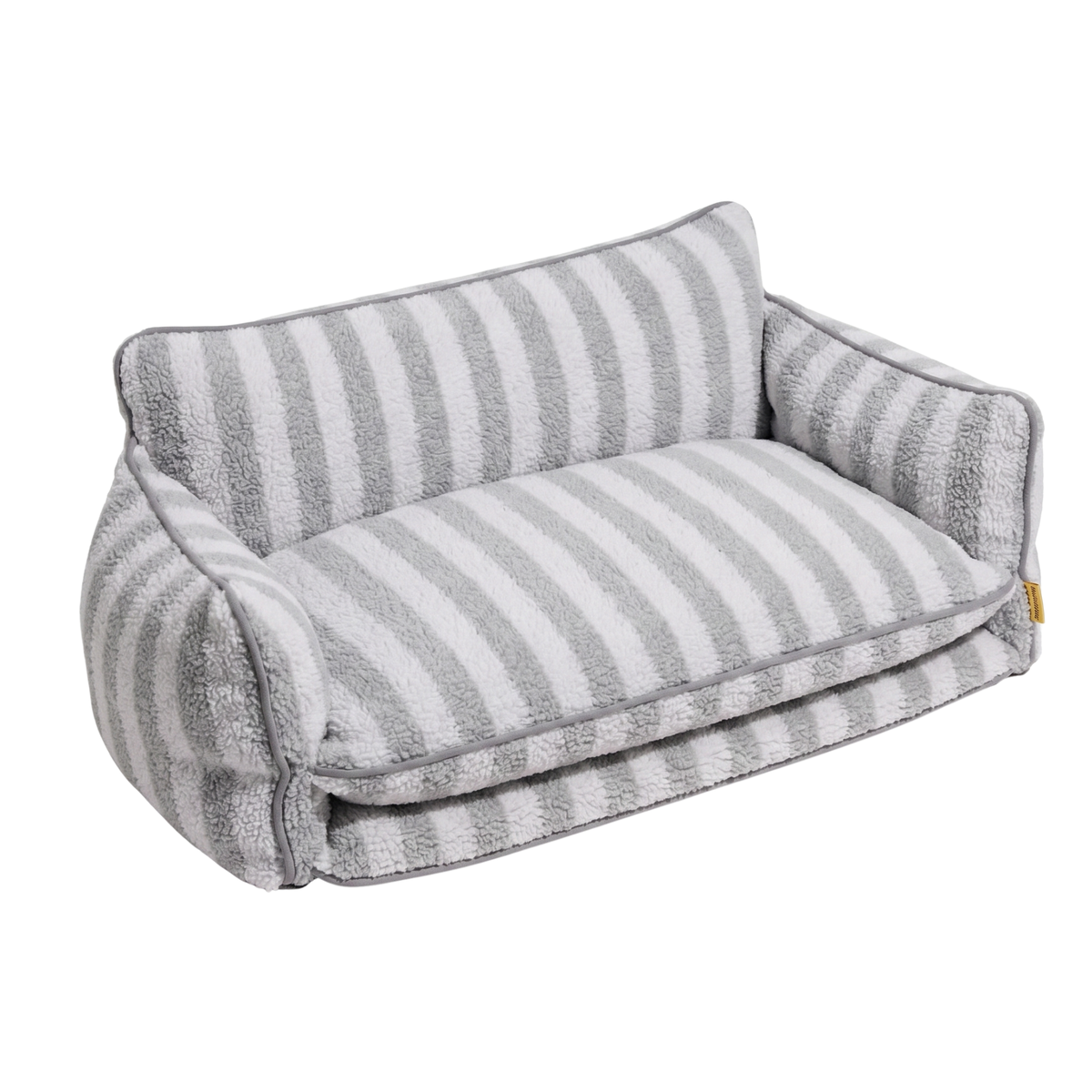 Glow Pups: Grey and White Striped Sofa Dog Bed