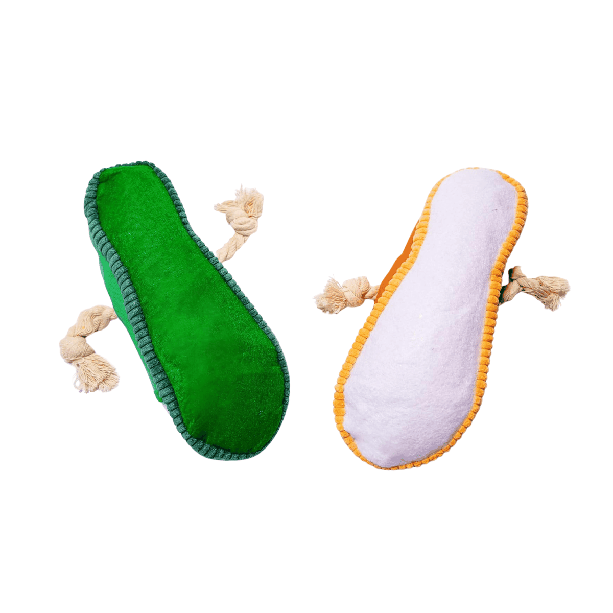 Glow Pups: Lace-Up Fabric Squeaky Dog Toys - 2 Pack