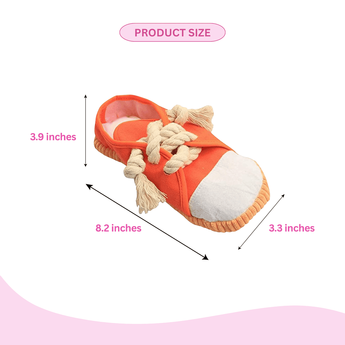 Glow Pups: Lace-Up Fabric Squeaky Dog Toys - 2 Pack