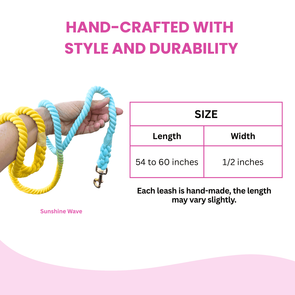 Glow Pups: Sunshine Waves Yellow and Blue Tie Dye Dog Leash