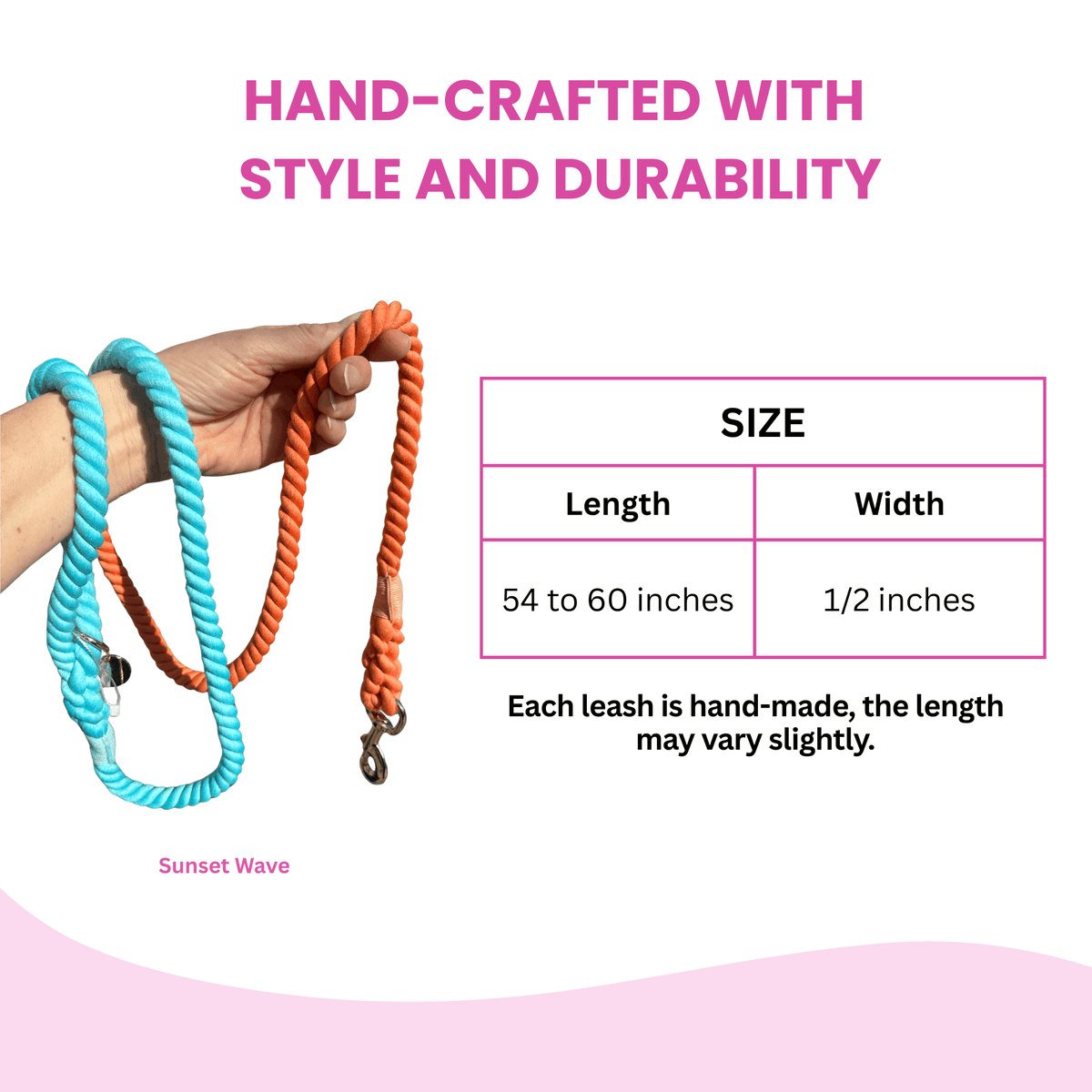 Glow Pups: Sunset Wave Orange and Blue Tie Dye Dog Leash